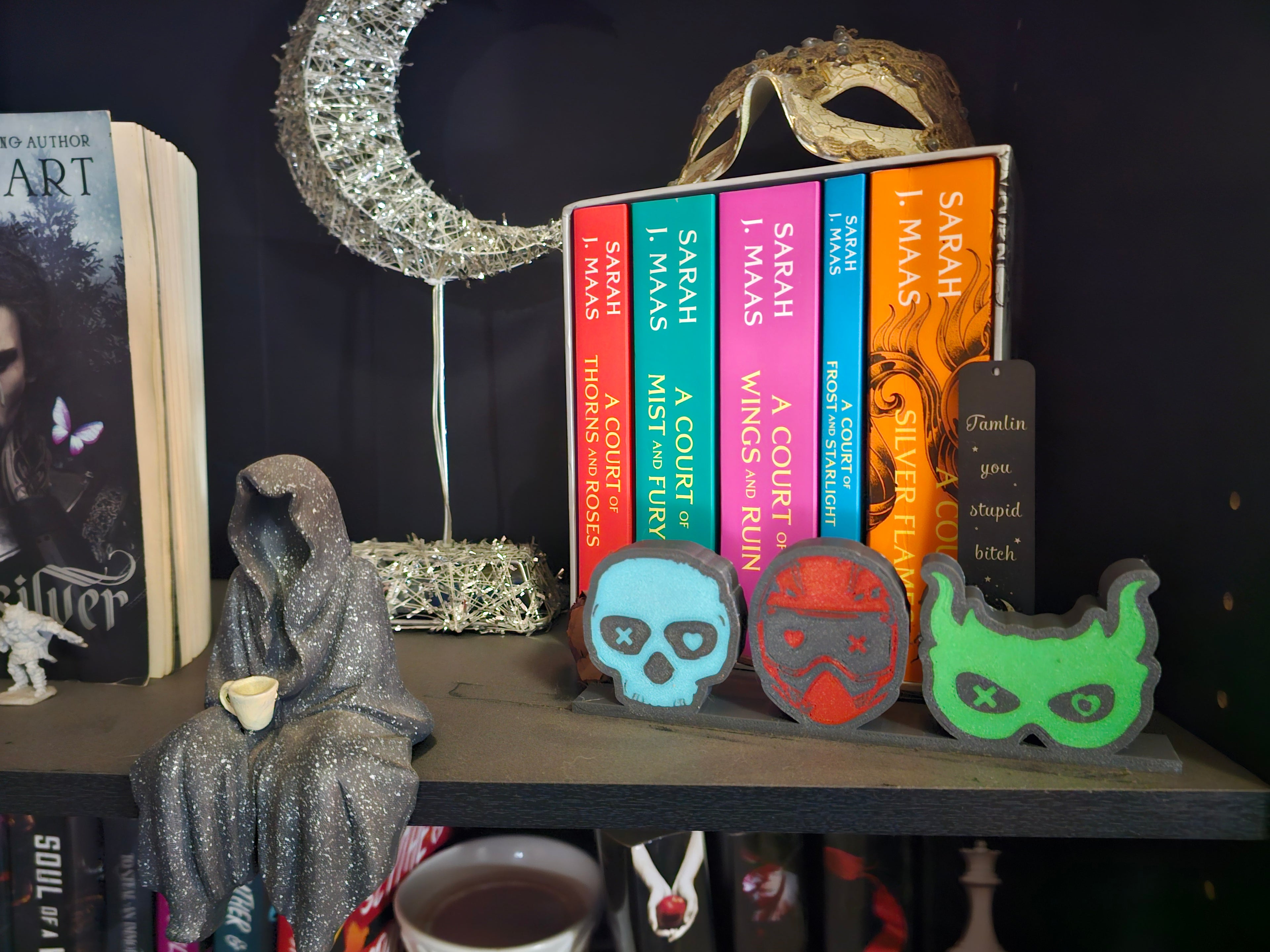 Lights out book shelf decor